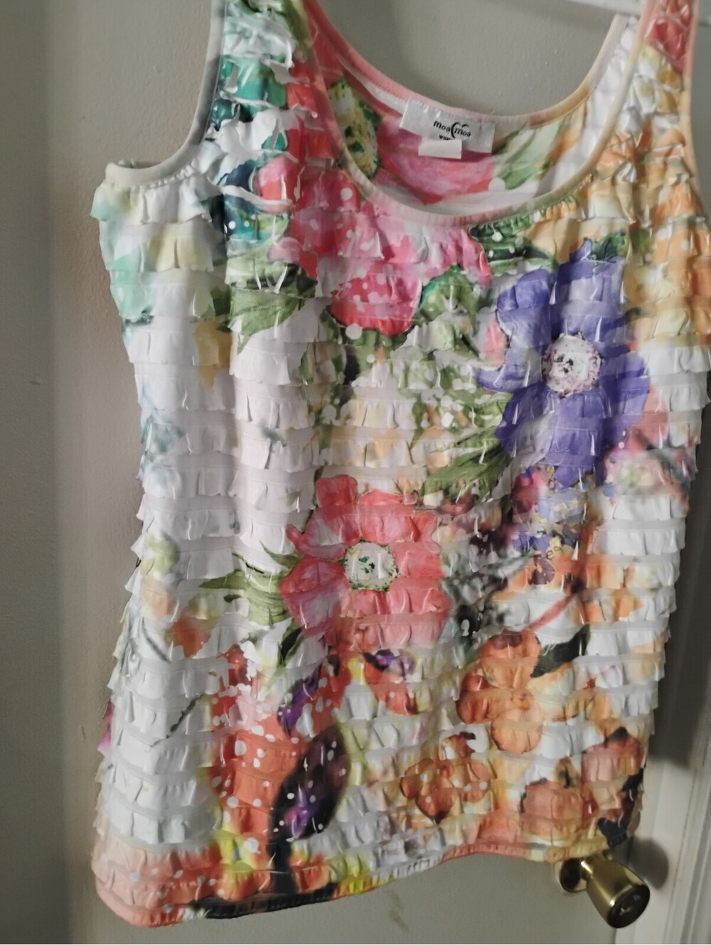 moa moa Woman Floral Ruffle Tank Top - Picture 3 of 8